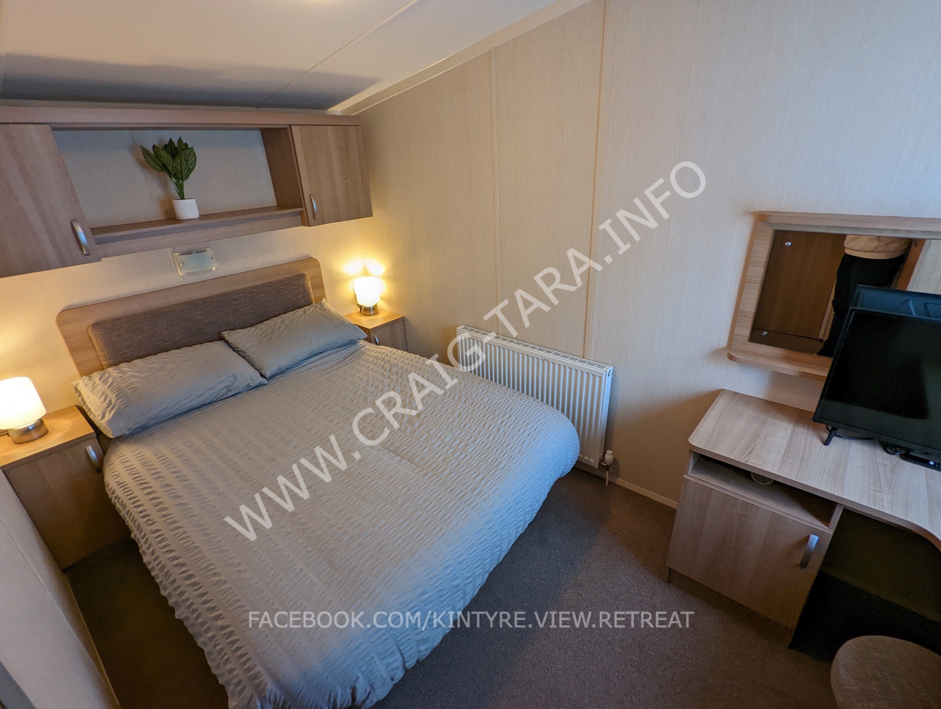 double bed and dressing table