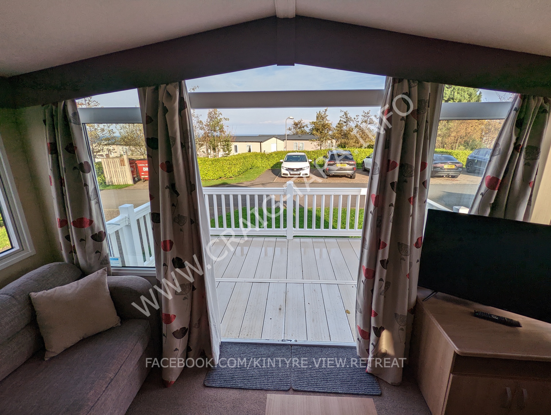 view out the double patio doors
